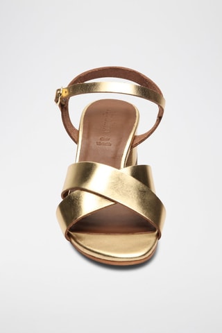 Sandálias de salto em couro Fanny Dourado - Dourado
