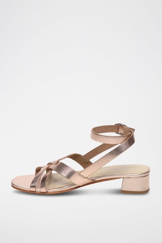 Sandalias de piel caprina de tacón Salem - Rosa dorado