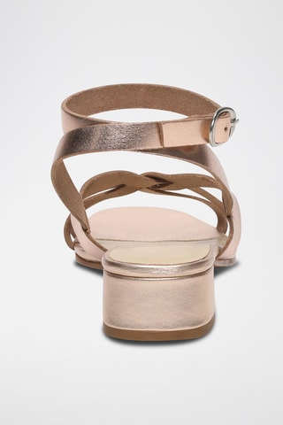 Sandalias de piel caprina de tacón Salem - Rosa dorado
