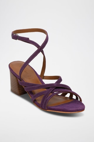 Sandálias de salto em nobuck Carra - Violeta - Castanho e violeta