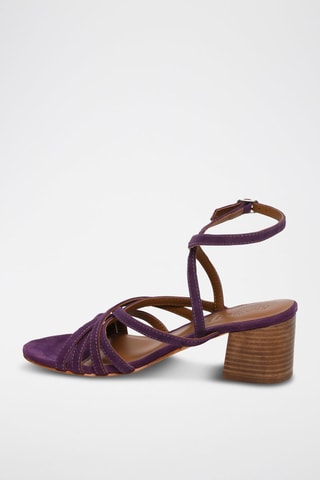Sandálias de salto em nobuck Carra - Violeta - Castanho e violeta