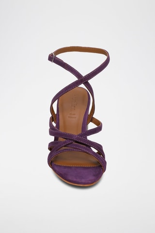 Sandálias de salto em nobuck Carra - Violeta - Castanho e violeta