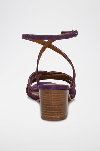 Sandálias de salto em nobuck Carra - Violeta - Castanho e violeta