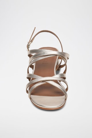 Sandalias de piel caprina de tacón Livia - Dorado
