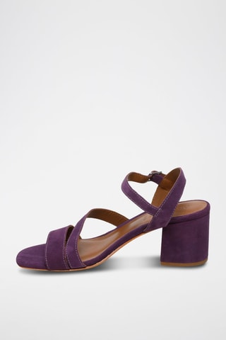 Sandálias de salto em nobuck Bonny - Violeta - Castanho e violeta