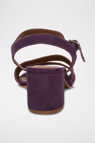 Sandálias de salto em nobuck Bonny - Violeta - Castanho e violeta