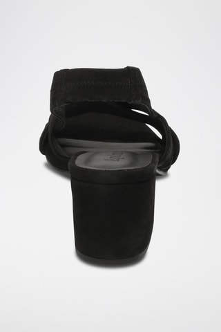 Sandali con tacco in pelle scamosciata Ria - Nero