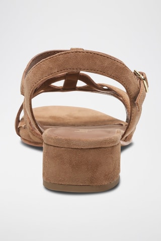 Sandali con tacco in pelle di capra Elina - Marrone