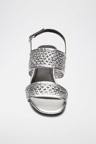 Sandali con tacco in pelle Ruth - Argentato