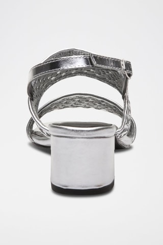 Sandali con tacco in pelle Ruth - Argentato