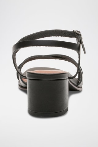 Sandali con tacco in pelle di camoscio Elvyne - Nero
