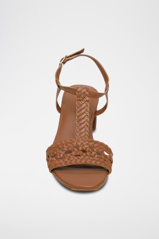 Geitenleren Sandalen met Hak Gioia - Camel