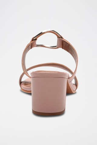 Ciabatte con tacco in pelle di capra Rosy - Rosa