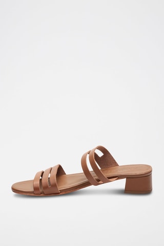 Ciabatte con tacco in pelle Sawyer - Marrone