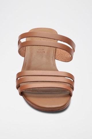 Ciabatte con tacco in pelle Sawyer - Marrone