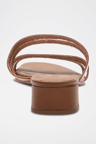Ciabatte con tacco in pelle Sawyer - Marrone