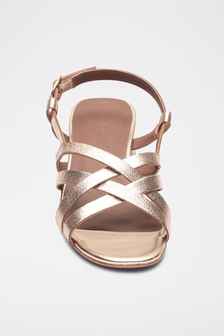 Sandali con tacco in pelle Doris - Dorato