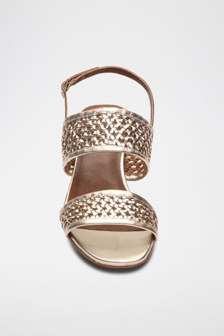 Sandali con tacco in pelle Ruth - Grigio