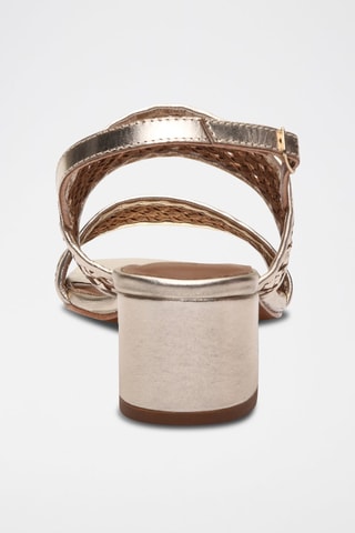 Sandali con tacco in pelle Ruth - Grigio