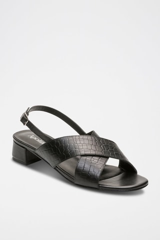 Sandali con tacco in pelle Lorel - Nero