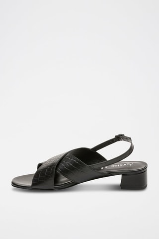 Sandali con tacco in pelle Lorel - Nero