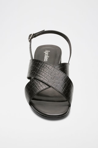 Sandali con tacco in pelle Lorel - Nero