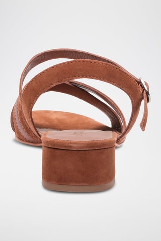 Sandali con tacco in pelle Claire - Marrone
