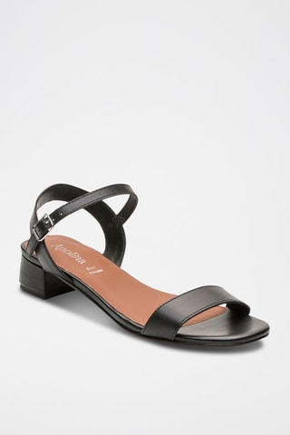 Sandali con tacco in pelle di capra Rachel - Nero