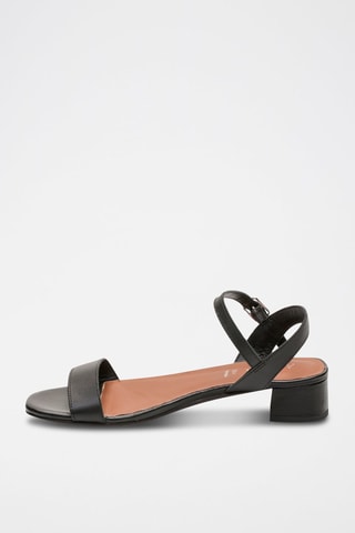 Sandali con tacco in pelle di capra Rachel - Nero
