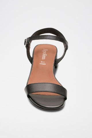 Sandali con tacco in pelle di capra Rachel - Nero