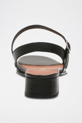 Sandali con tacco in pelle di capra Rachel - Nero