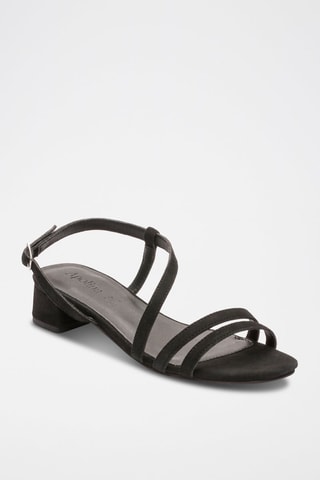 Sandalias de piel caprina de tacón Mirabel - Negro