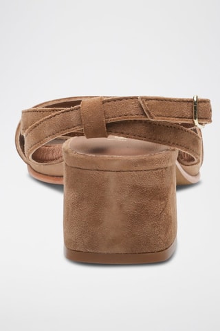 Sandali con tacco in pelle di capra Molly - Marrone