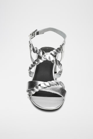 Leren Sandalen met Hak Janina - Zilverkleurig