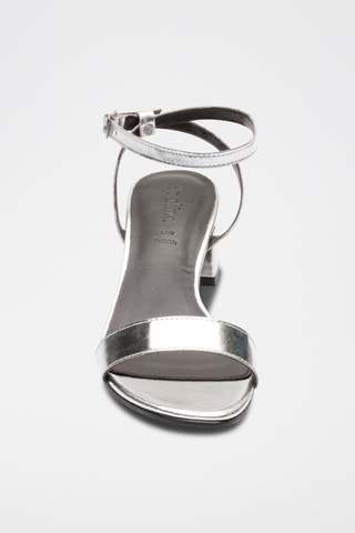 Sandalias de piel caprina de tacón Molly - Plateado