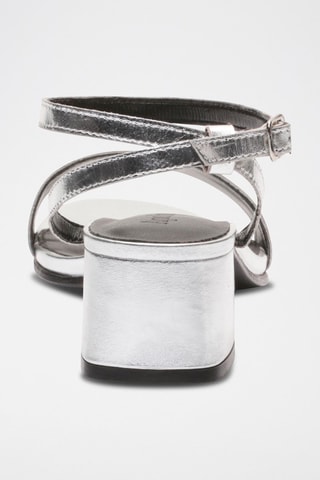 Sandalias de piel caprina de tacón Molly - Plateado