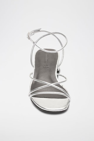 Sandali con tacco in pelle nappa Janelle - Argentato