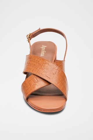 Sandali con tacco in pelle di capra Lorel - Marrone