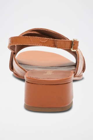 Sandali con tacco in pelle di capra Lorel - Marrone