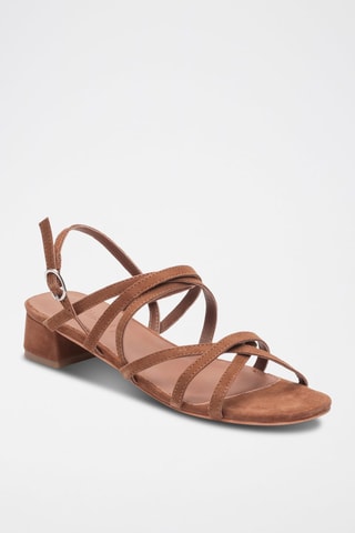 Sandali con tacco in pelle Livia - Marrone