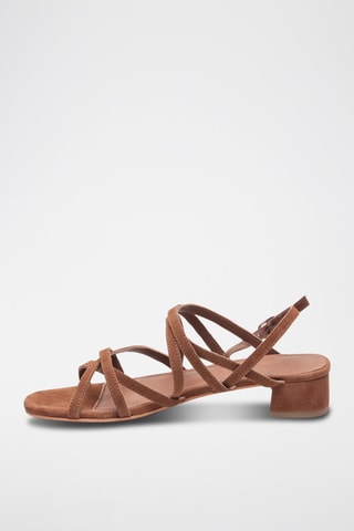 Sandali con tacco in pelle Livia - Marrone
