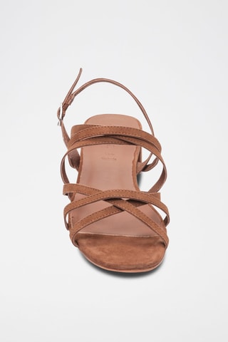 Sandali con tacco in pelle Livia - Marrone