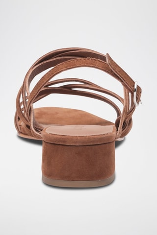 Sandali con tacco in pelle Livia - Marrone