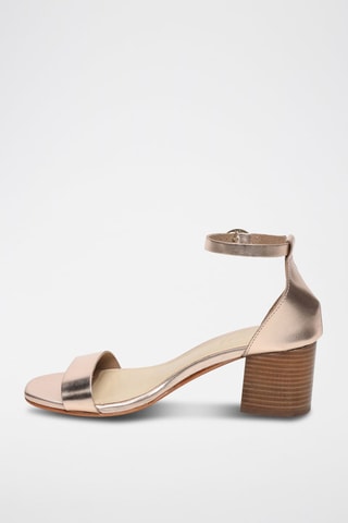 Sandálias de salto em couro de camurça Lyria - Dourado-rosa - Dourado-rosa