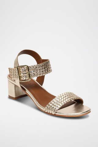 Geitenleren Sandalen met Hak Mary - Goudkleurig