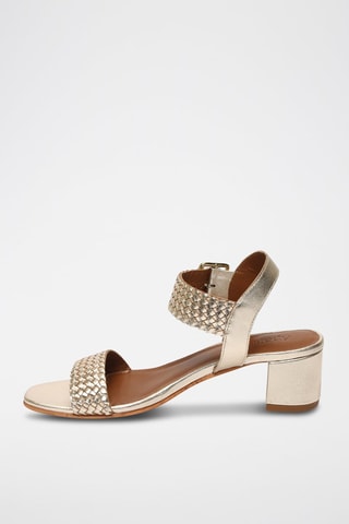 Geitenleren Sandalen met Hak Mary - Goudkleurig