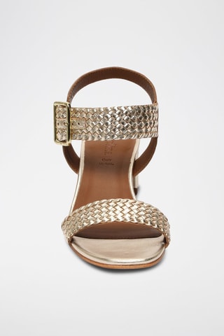 Geitenleren Sandalen met Hak Mary - Goudkleurig