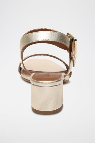 Geitenleren Sandalen met Hak Mary - Goudkleurig