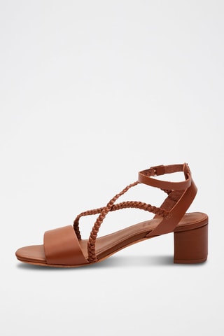 Sandali con tacco in pelle di capra Rite - Marrone
