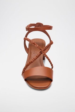 Sandali con tacco in pelle di capra Rite - Marrone